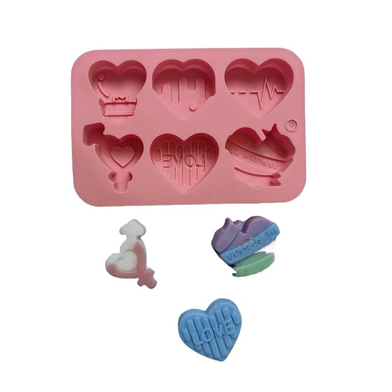 Multicavity Love Heart Chocolate Silicone Mold Candy Biscuit Mould Love Ice Tray Baking Tool Gift Love Fondant Cake Candle Mold