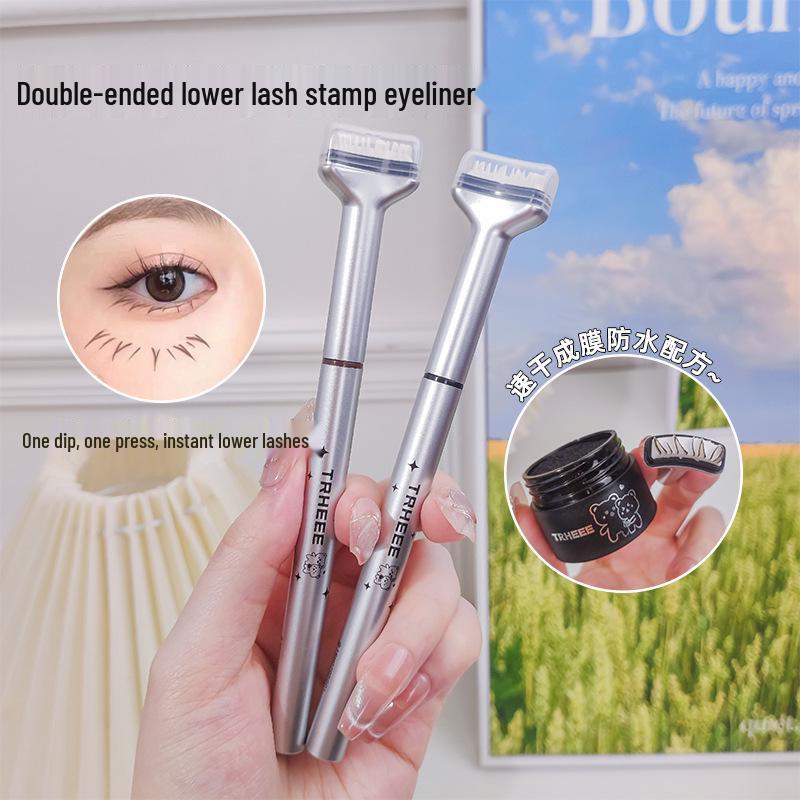 Double-Ended Lash Stamp & Eyeliner Pen - Waterproof & Smudge-Proof for Natural Look