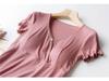 Maternity Short-Sleeve Pajama Set for Nursing and Postpartum Care