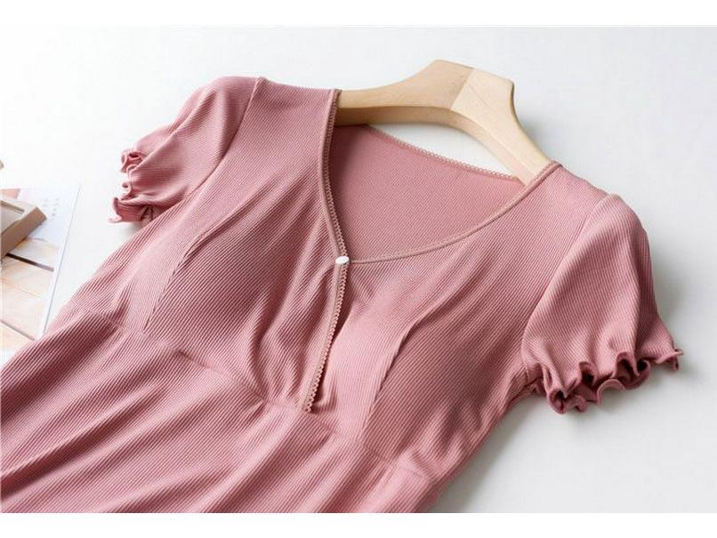 Maternity Short-Sleeve Pajama Set for Nursing and Postpartum Care