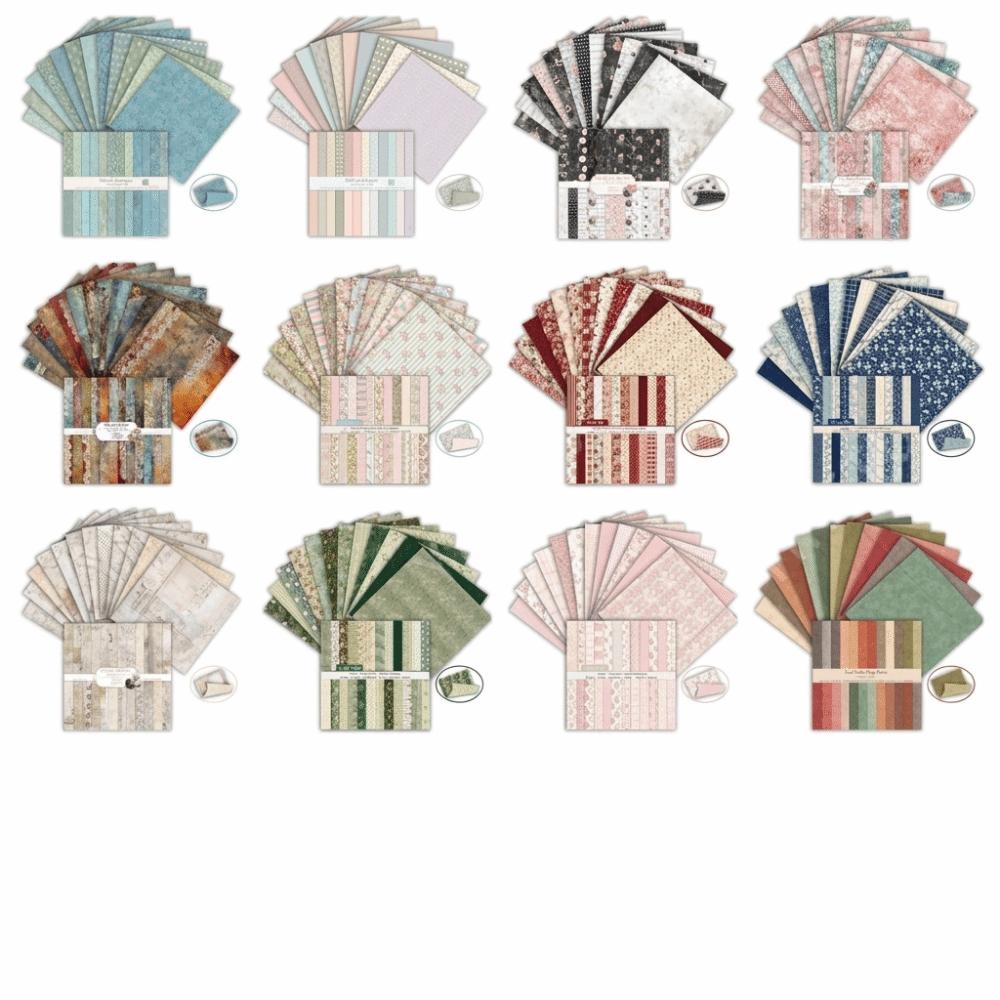 24 Blatt Blumendruck Scrapbook-Papier 6 Zoll Hintergrundpapier Dekoratives Papier Bastelbedarf DIY