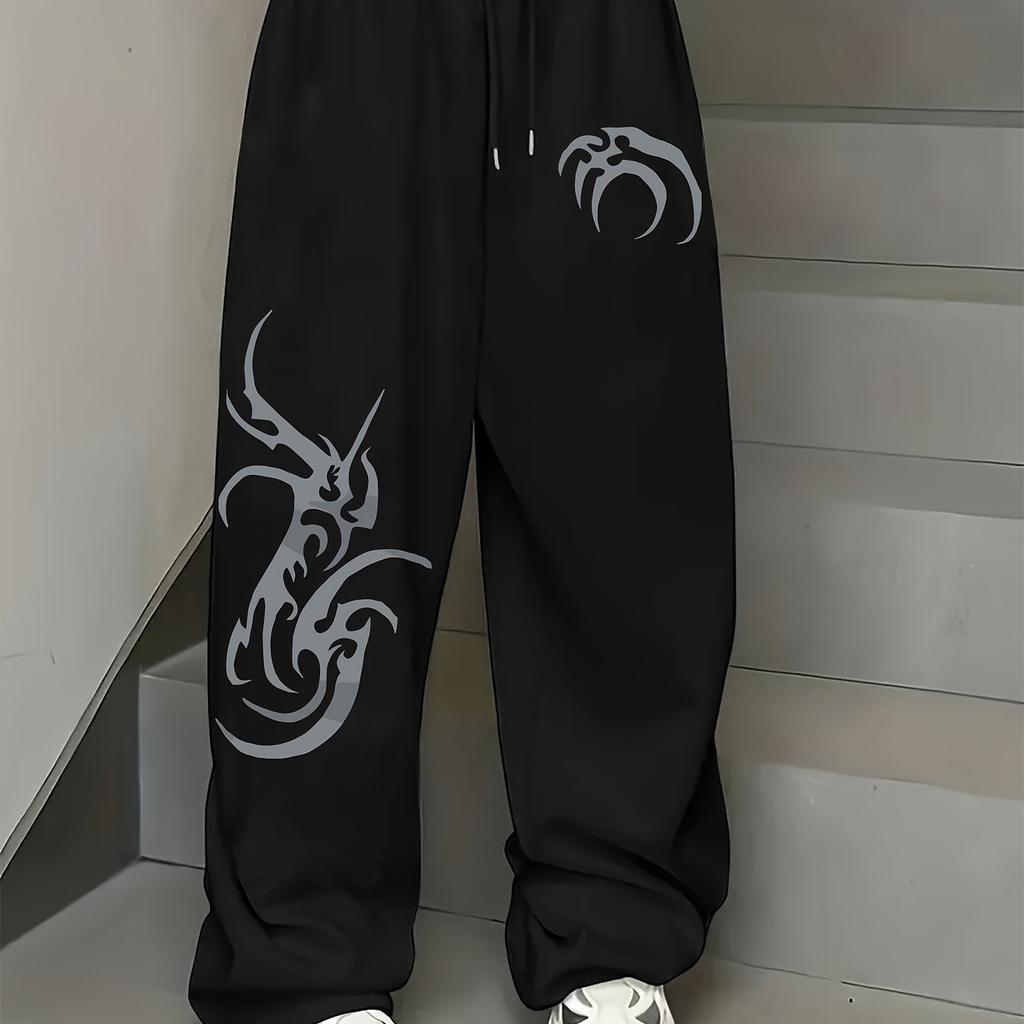 Men's and Women's Street Fashion Printed Gothic Style Trend Quick Drying Casual Sports Comfortable Pants