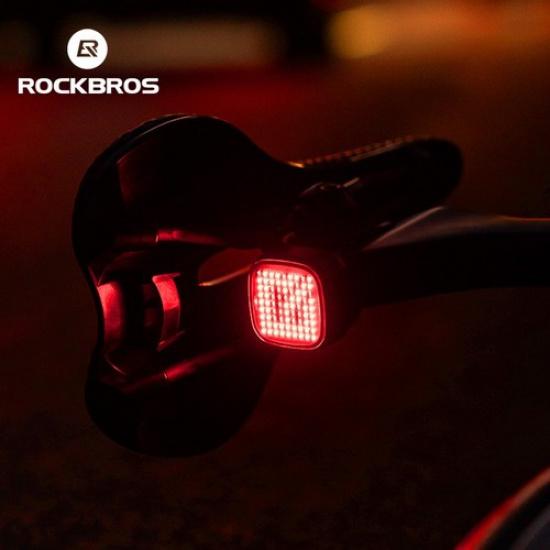 ROCKBROS Animated Bike Tail Light,12 Modes Auto Brake Rear Light,IPX6 Waterproof