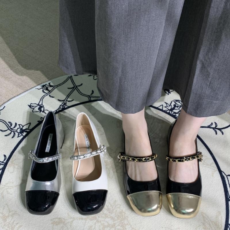 Fashion 2025 Spring Autumn Vintage Women's Shoes Mary Janes Shallow Mouth Square Toe Women Single Shoes Elegant Shoes Zapatos De Mujer