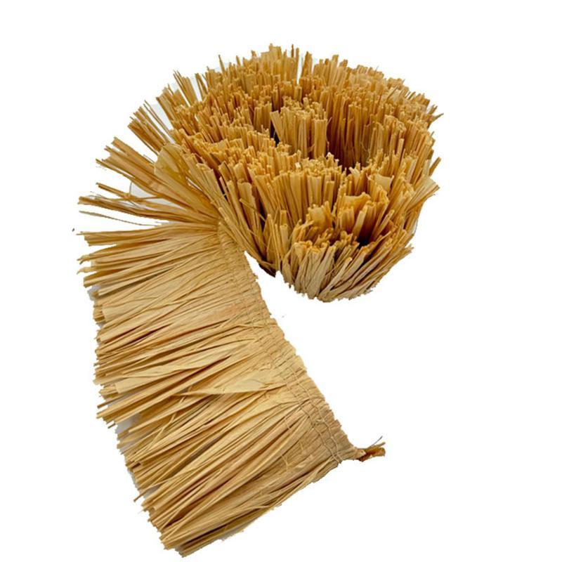 Natural Wedding Garland DIY Home Supply Background Wall Decoration Raffia Straw Tassels Jute Fringe Trim 1meter Accessories Gift