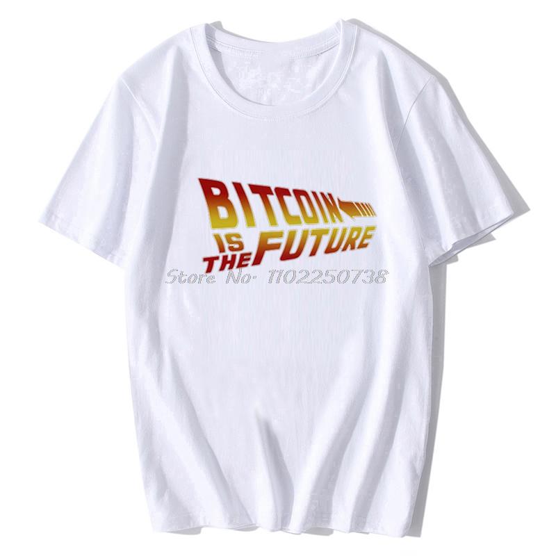 Cool Bitcoin Ist Die Zukunft T-Shirt Herren O-Ausschnitt Kurzarm BTC Krypto-Währung Blockchain T-Shirt Tops Baumwolle Streetwear T-Shirt