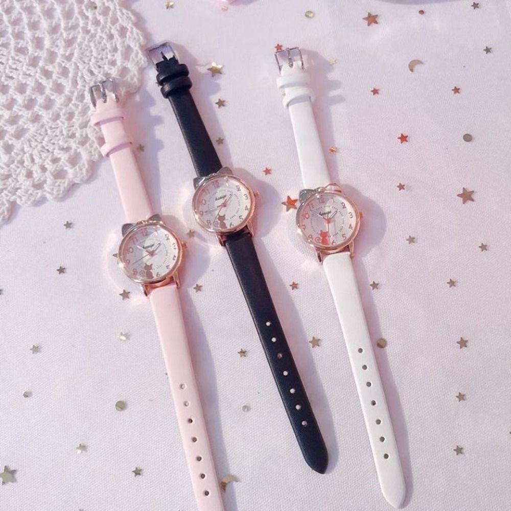 

Кварцевые модные часы со светящимся тонким ремешком, детские наручные часы, женские часы Catron Watch Cat