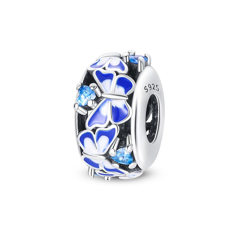 Copper Craft Plum Blossoms Azaleas Sunflowers Cherry Blossoms Sparkling Zircon Beads Charms Birthday Diy Exquisite Jewelry