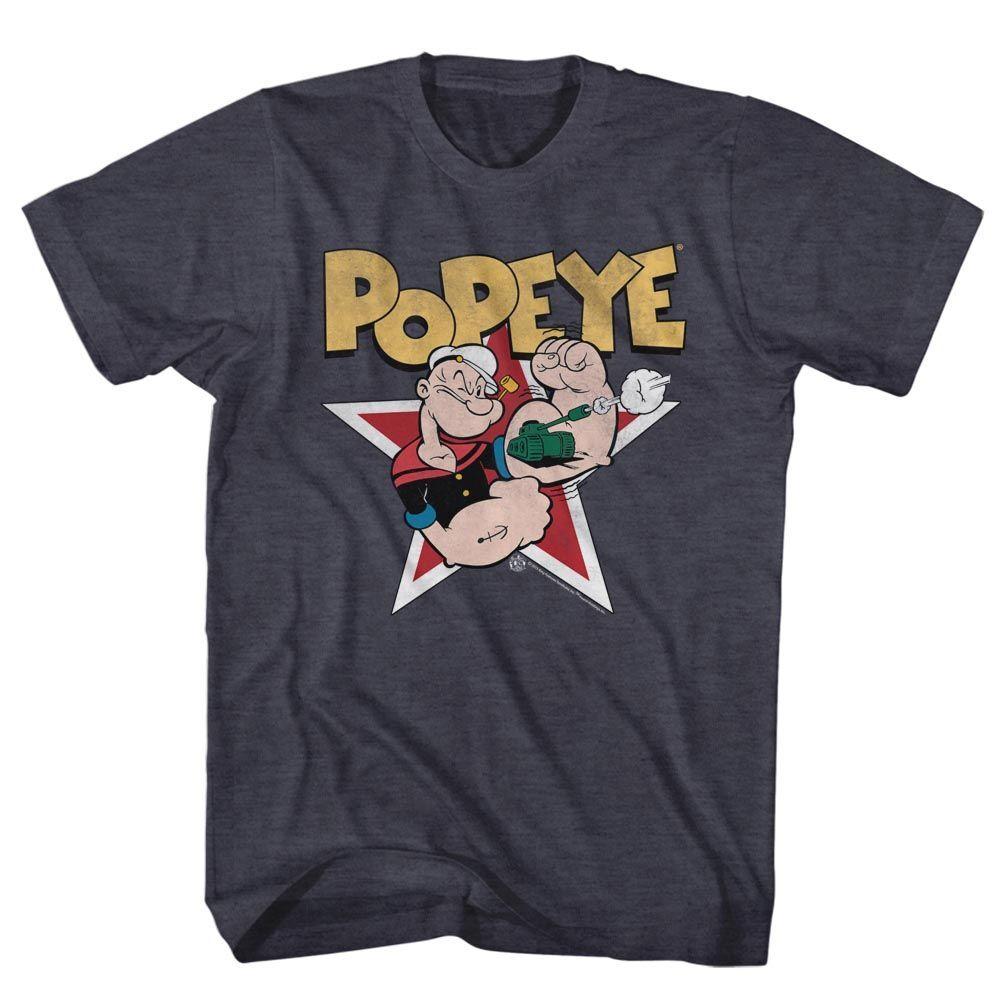 Popeye Star Short Sleeve Heather Adult T-shirt S