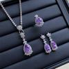 Valuable Lab Jade Diamond Jewelry set 925 Silver Engagement Wedding Rings Earrings Necklace For Women Bridal Party Gift