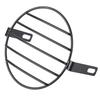 7.09INCH Motorcycle Headlight Grille Cover - Retro Round Metal Guard for LED Headlamp Black Aluminum