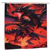 Dark God Red Eyes Black Dragon Shower Curtain - Removable Polyester Bathroom Decor with Vibrant Fantasy Art, Machine Washable