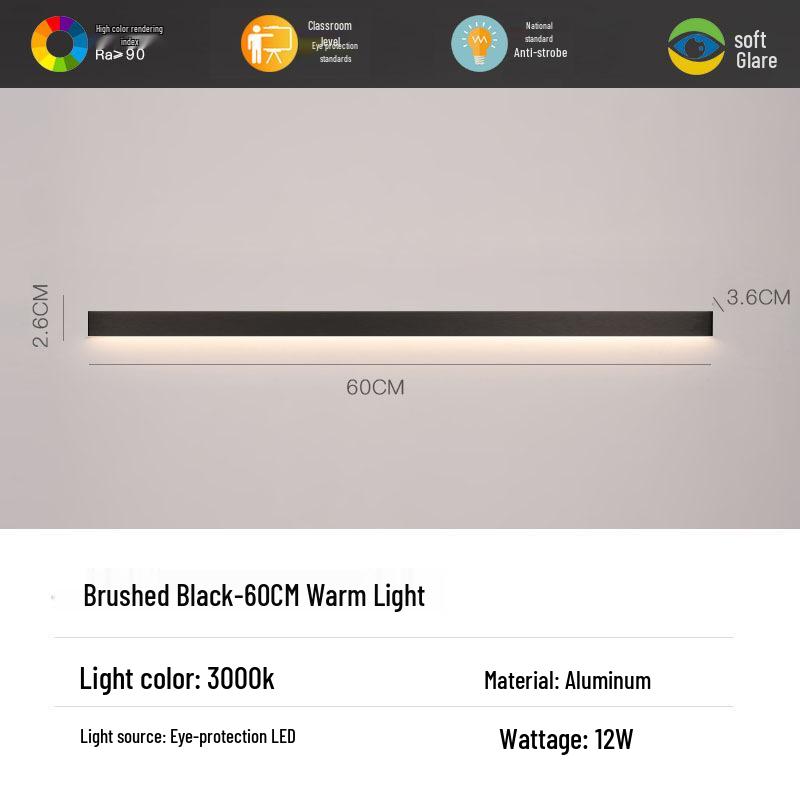 Minimalist Modern Strip Wall Light for Bedroom, Living Room, or Sofa Area