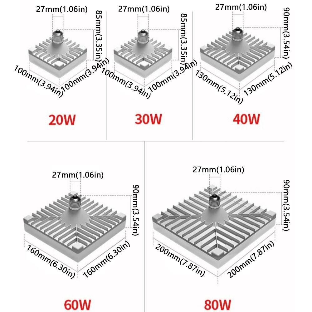 20/30/40/60/80W Square LED Ceiling Lamp Waterproof Spotlight E27 LED Bulb  Living Room