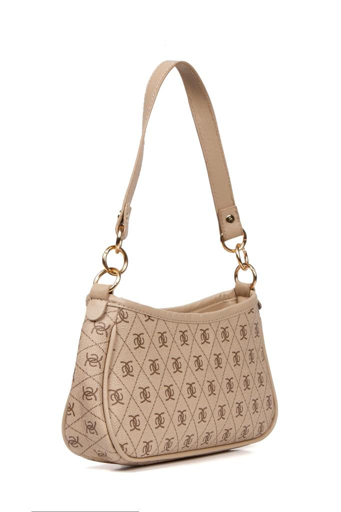 Women's Stylish and Useful Shoulder Bag Women's Patterned Hand and Shoulder Bag Baguette Bag Brown (Long Strap)