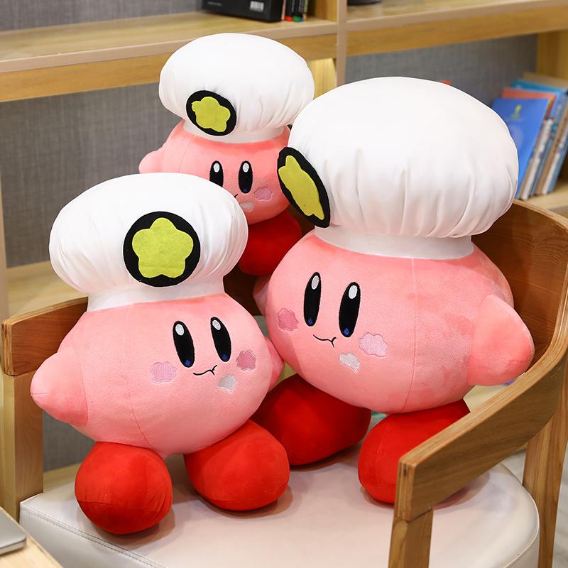 Big Size Chef Kirby Plushies Stuffed Anime Japanese Style Soft Plushies Cuddly Doll Birthday Gifts Girl Child