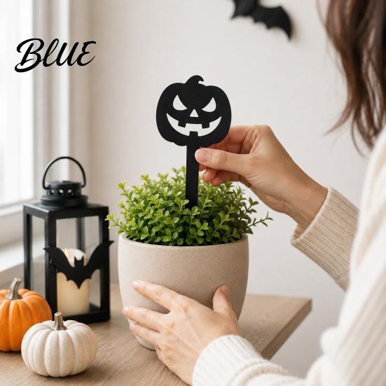 Witch Hat Flower Pot Decor 5Pcs Halloween Planter Stakes, Acrylic Garden Sign for Outdoor Yard Lawn Backyard, Unique Gifts Gardeners Ghost House Black