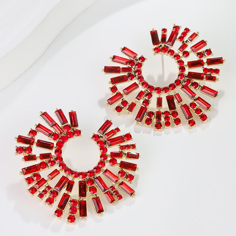 Boucles d'oreilles pendantes Zircon Fleur Colorée pour Femmes, Boucles d'oreilles pendantes Statement pour Fête & Usage Quotidien