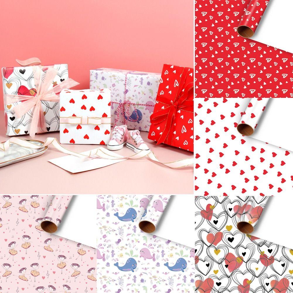 

5PCS DIY Crafts Gifts Packaging Paper Cartoon Book Protective Cover Valentine s Day Party 3