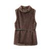 Za Autumn and Winter New Arrivals Women's Clothing Zr European and American Style Fashionable Versatile Faux Fur Effect Sleeveless Jacket with Belt