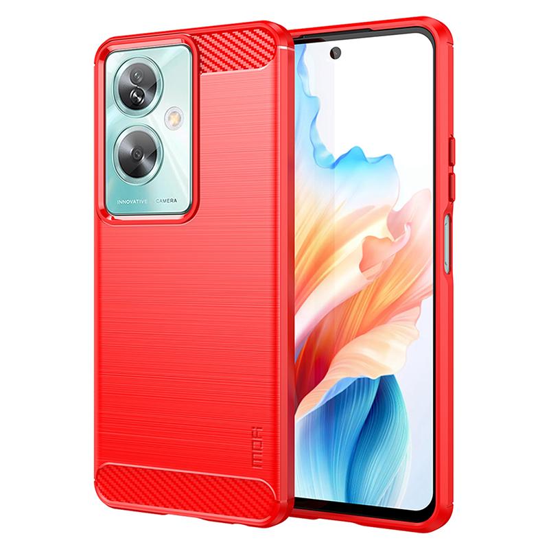 

MOFI JK TPU Series-1 For Oppo A79 5G/A2 5G TPU Phone Case Carbon Fiber Texture Cover Red