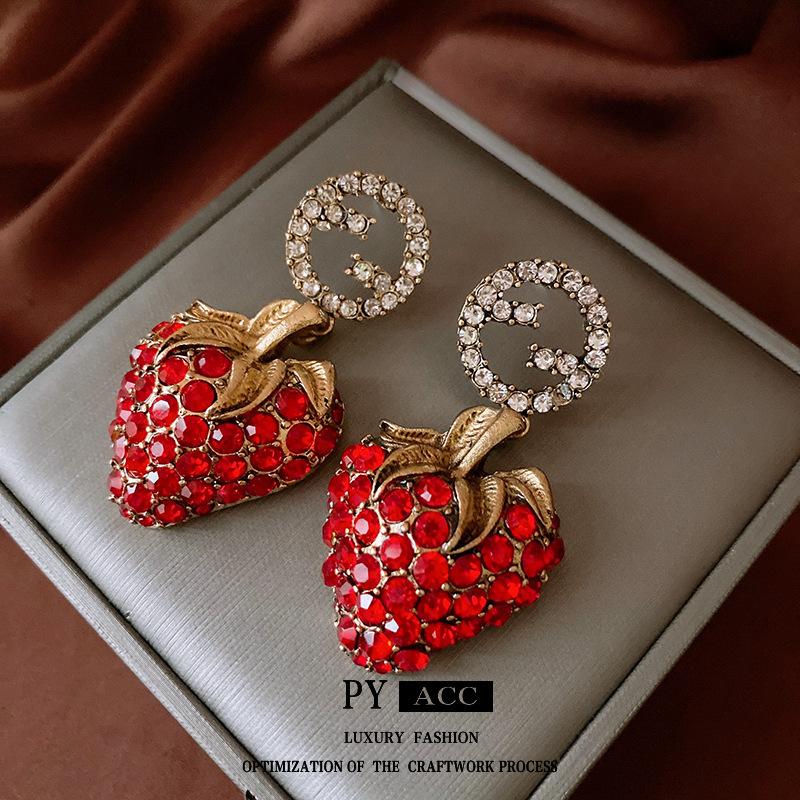 Retro High-End Silbernadel Diamantbesetzte Blumenohrringe, Europäische und Amerikanische Übertriebene Temperamentsohrringe, Leichter Luxus Nischenohrringe