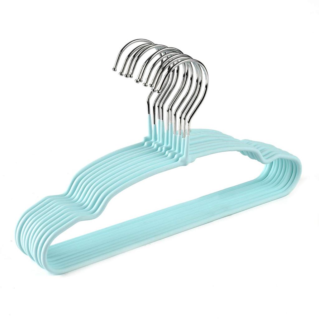 Amber Home Baby Set of PVC steel hangers for and elementary school Small prevents clothes from losing their slim for shirts and no marks left on the