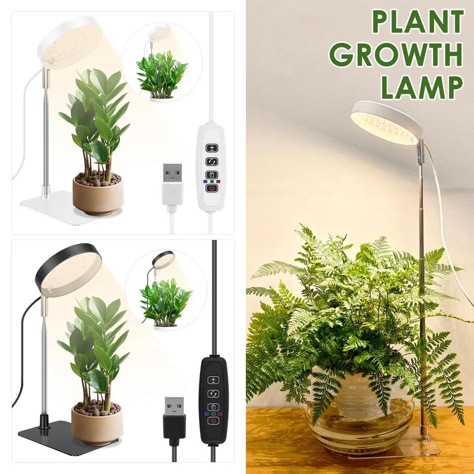 LED Grow Full Spectrum Plant Lamp Dimmable 3 Modes Height Adjustable Indoor Plants Light 3/9/12H Timer 10-Level Dimming