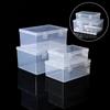 Nail Art Plastic Clear Double Buckle Storage Box Nail Rhinestone Brush Pen Buffer Grinding Files Organizer Container Case