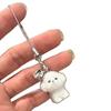 3D Little Plush Animal Pendant Backpack Car Keyrings Charms Hangs 1Pcs Flocked Resin Dog Puppy Keychain