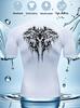 Men's Compression Shirt Quick Dry Gray Gym T-Shirt Black Tribal Wolf Back Print Workout Sportswear