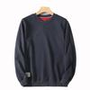 Men's Export Surplus Spring and Autumn Terry Cotton Crewneck Sweatshirt, Solid Color Casual Sports Long-Sleeve Top