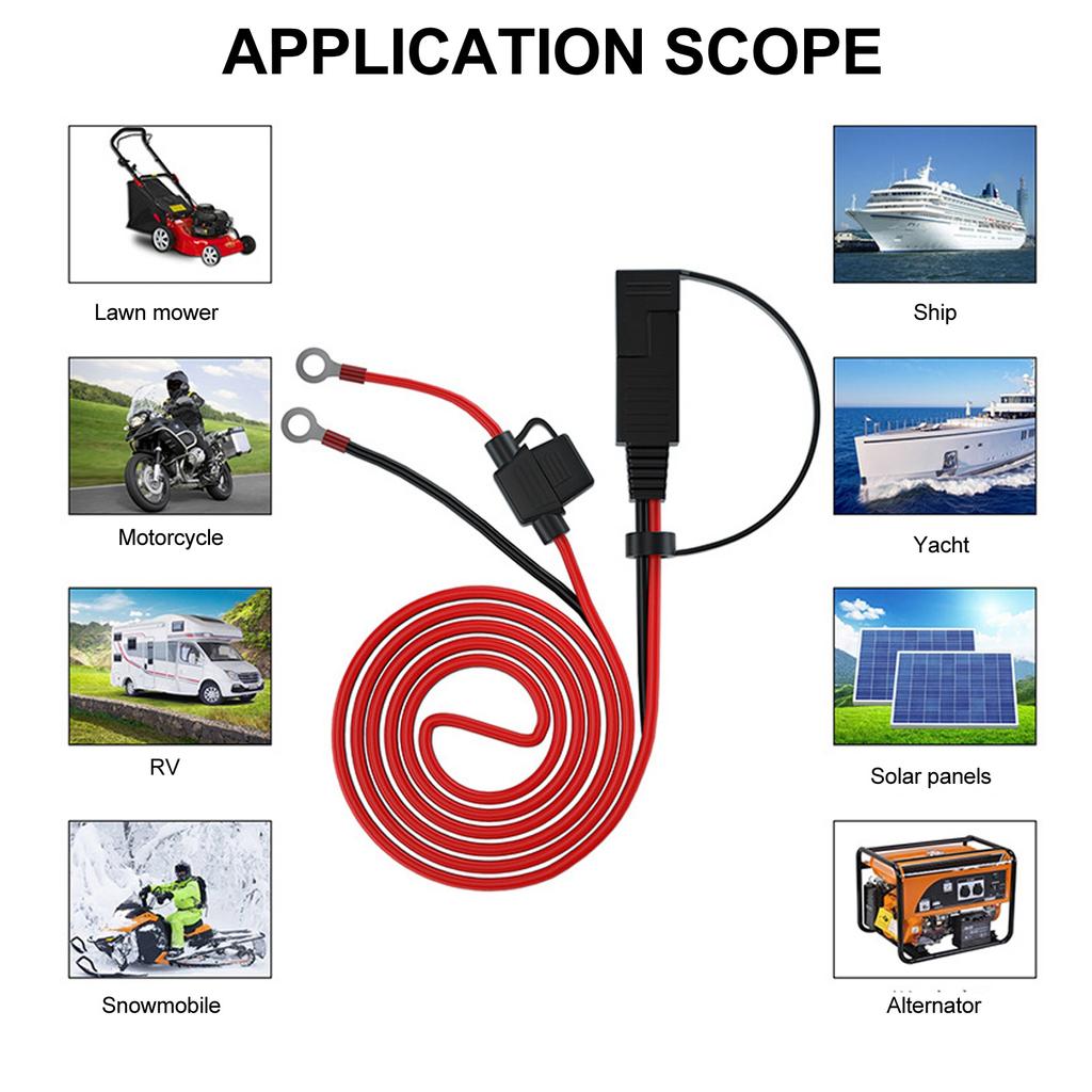 SAE Batteriekabel Schnellkupplung SAE zu Ösenklemmenkabelbaum für Motorrad Auto