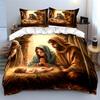 Nativity-Themed Holy Family Set  Kid'S And Adults' Bedroom Decor, Exquisite Three-Piece Bedding Set Gift