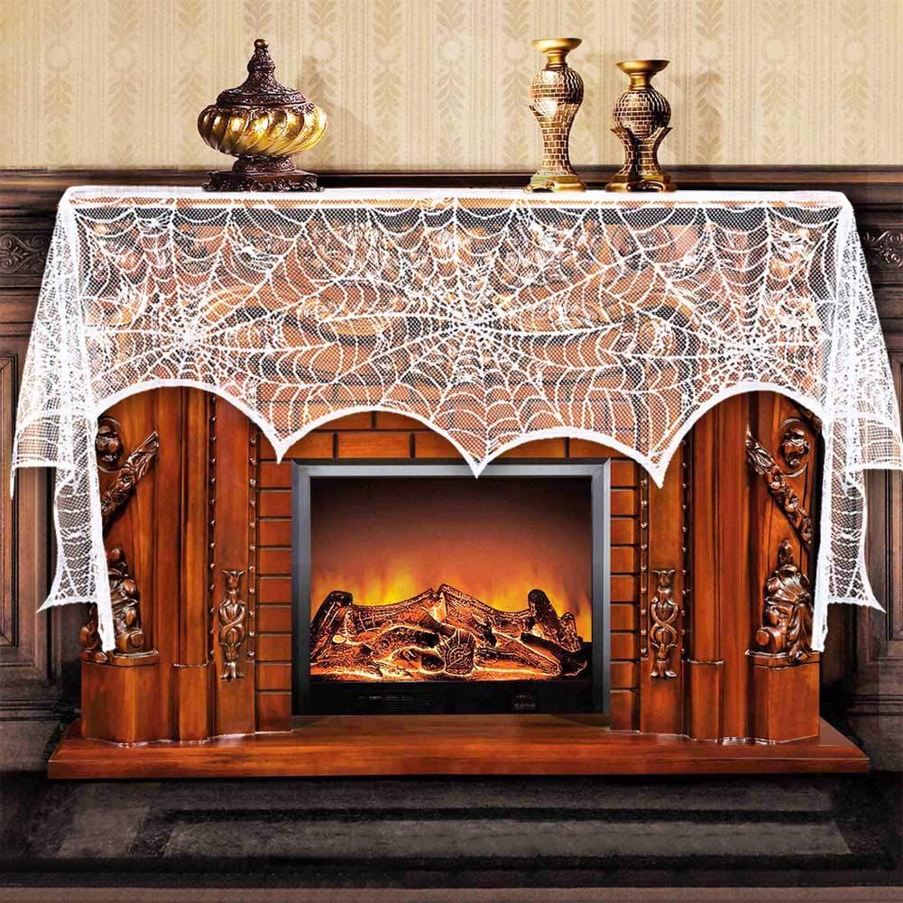Black Lace Halloween Spiderweb Table Runner - European & American Style