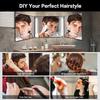 Adjustable LED Folding Three-Sided Mirror for Hairdressing & Makeup