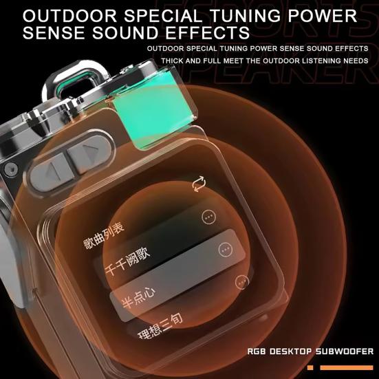 Mini Bluetooth-compatible Speaker BT5.4 Outdoor Travel Speaker with LED Touch Screen Calendar Weather Calling Portable