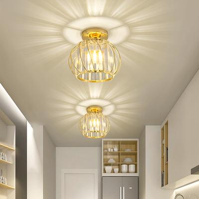 Modern Minimalist Ceiling Light Crystal Chandelier Flush Mount Lighting for Hallway Dining Room Corridor