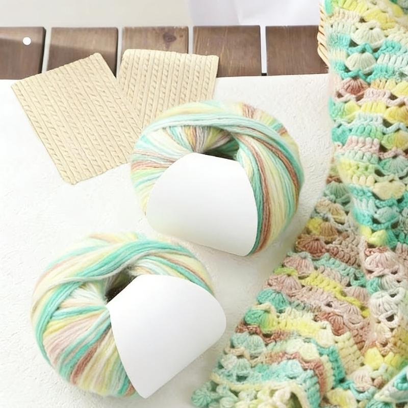 2Pcs Gradient Color Cotton Yarn 250.43Yard Each Knitting Yarn Thread for Sweater Scarves Bag Knitting Crochet Project