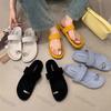 Mode Damen Ein-Wort-Slipper 2025 Sommer Neue Mode Zehensteg Weiche Sohle Strand Muje Bequeme Leichte Lässige Flache Sandalen