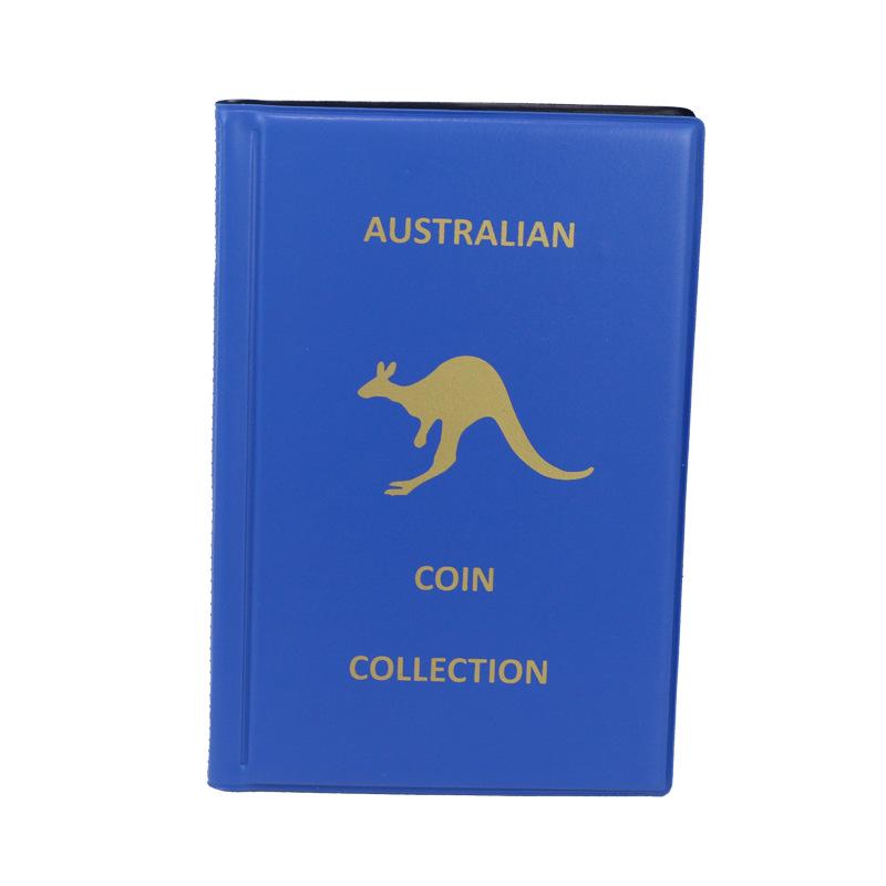 

Альбом для коллекции монет и марок на 240 карманов с нескользящей ПВХ обложкой, английская версия, дизайн с отрывными листами 16 Pockets синий