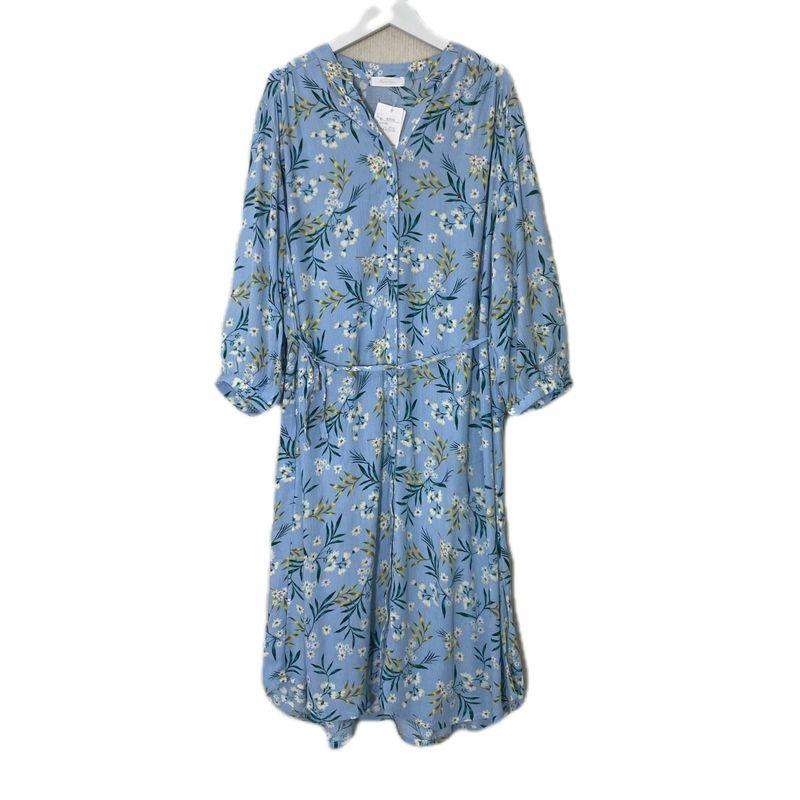 Export Export Original Order Leftover Stock Rayon Printed 3/4 Sleeves Dress Loose Casual Travel Photography Summer