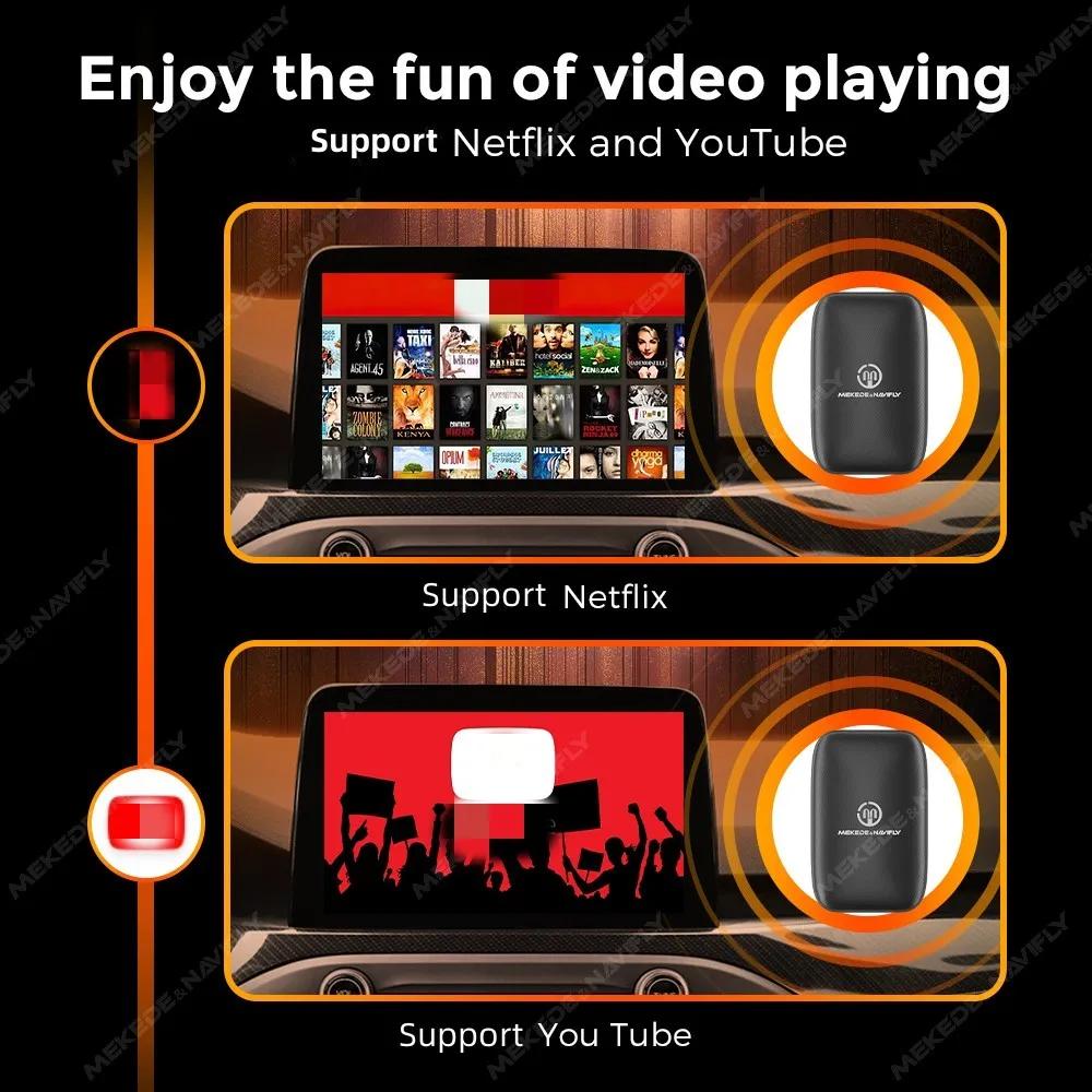 Wireless and Wired CarPlay Android Auto Ai Box Universal Car Upgrade Support Netflix YouTube Navigation GPS Mirror Link Adapter