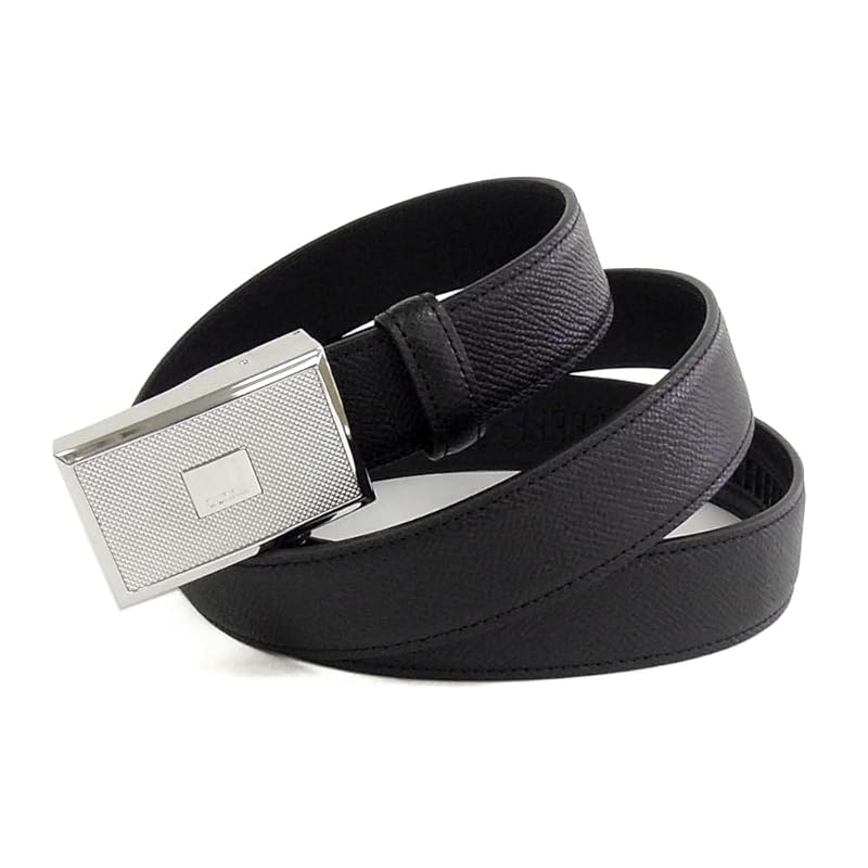 

[Dunhill] men s belt reversible black DU21R4A09CR00142 embossed black matte black [product]