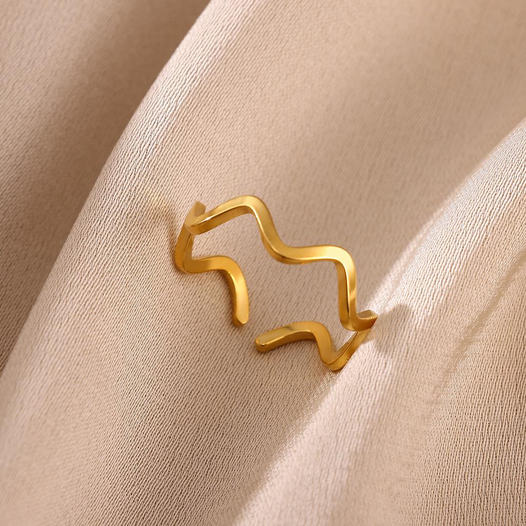 Minimalist Gold Color Rings For Women Heart Romantic Anillos Stainless Steel Corss Hollow Ring Lucky Jewelry 2026 New Gift