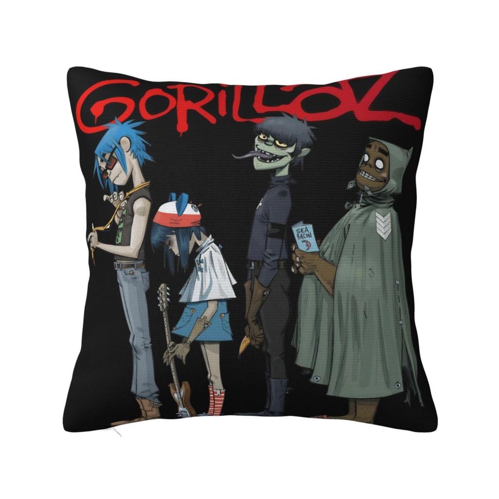 Music Band Gorillaz Punk Rock Pillow Cover Square Pillow Case Cushion Cover Vintage Pattern Pillowcases For Living Room Chair