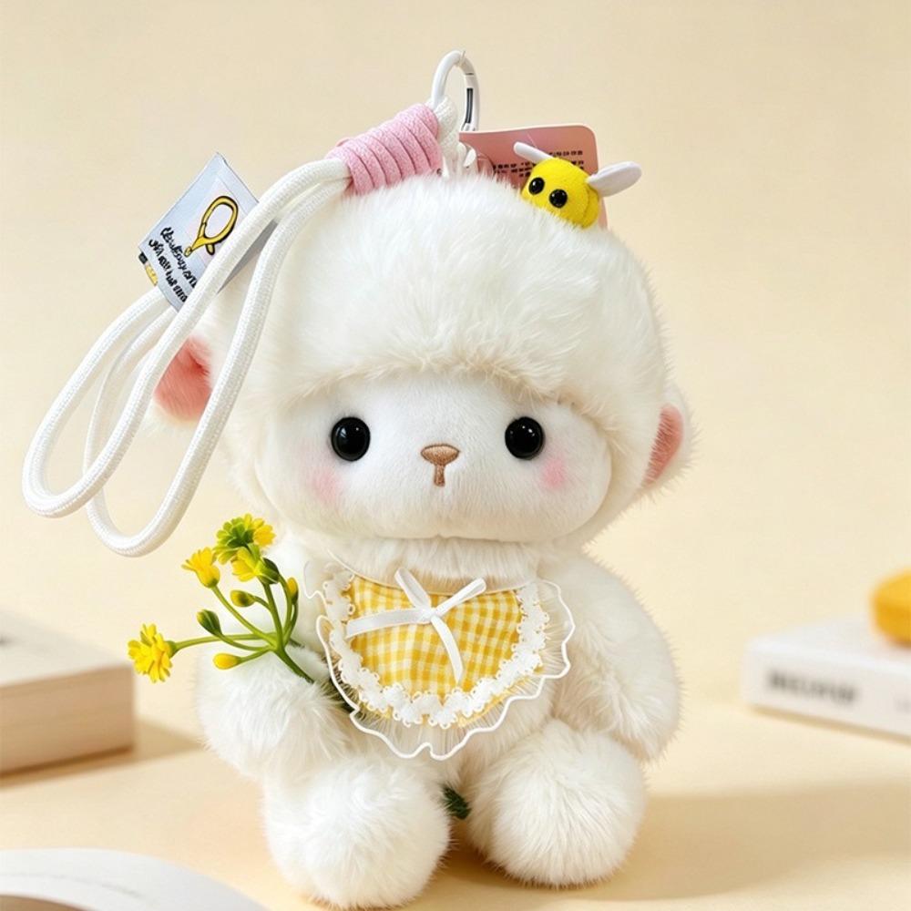 Soft Sheep Doll Keychain Plush Backpack Pendant Ornament Cute Bag Hanging Decor Bag