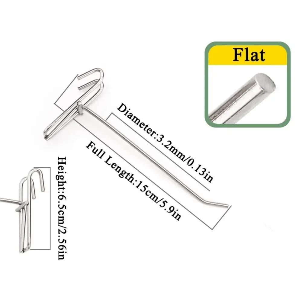 Durable 5-25cm Screen Hooks 3.2mm Thickness Supermarket Wire Mesh Hanging Hooks Stainless Steel Grid Hooks For Screen Grid