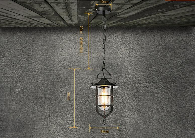 Vintage Industrial Iron Birdcage Pendant Light for Restaurants & Dining