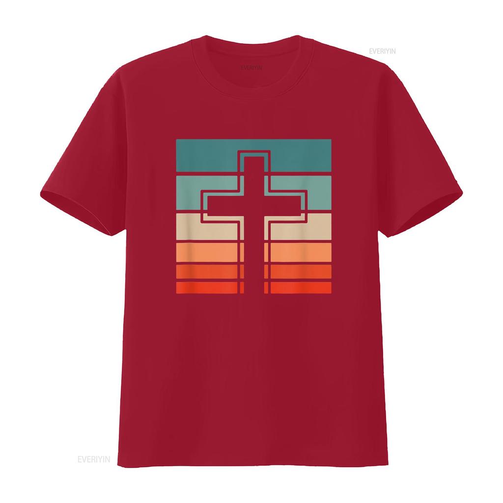 Jesus Cross Retro Style Vintage T Shirt vintage Washed Top For Everyday Wear Stylish Soft Comfortable graphic Stretched fashion